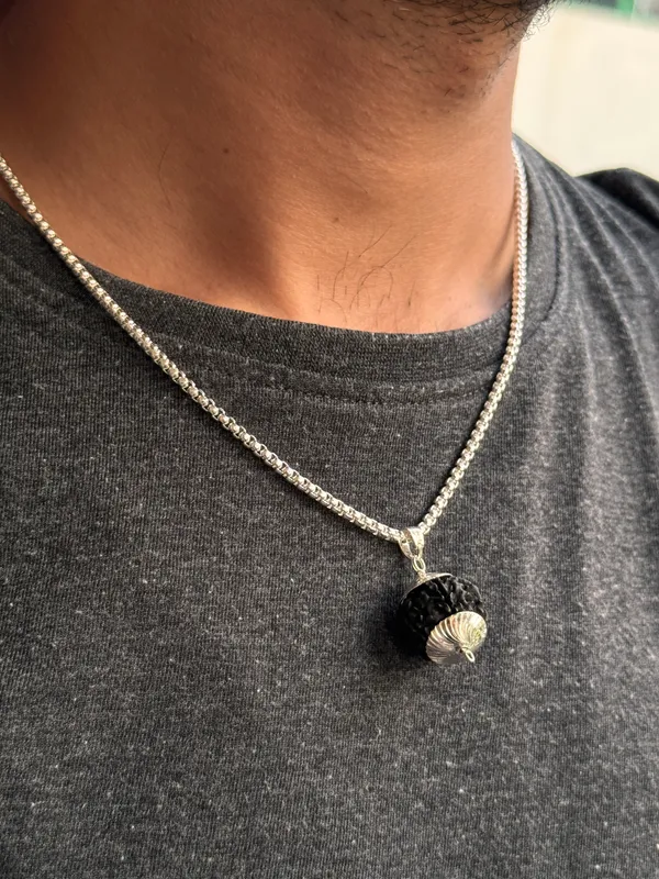 Silver_Plated_Combo_Ohm_Bracelet_Pendant_&_Chain_For_Men