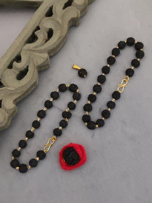 Regular_Black_2_Natural_Rudraksh_Bracelet_+_2_Pendants_For_Male_(Pack_Of_2)