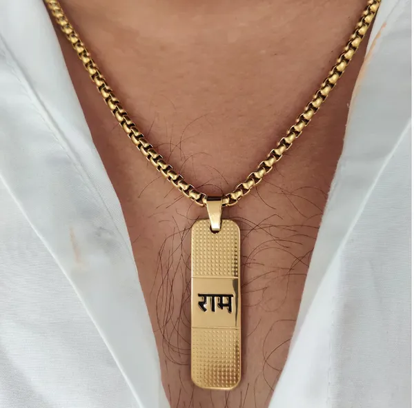 Gold_Plated__Ram_Pendant_&_Chain_For_Male_|__24K