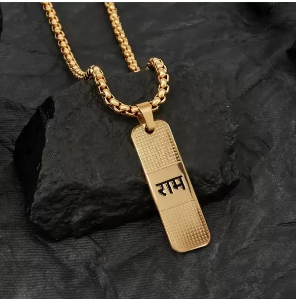 Gold_Plated__Ram_Pendant_&_Chain_For_Male_|__24K