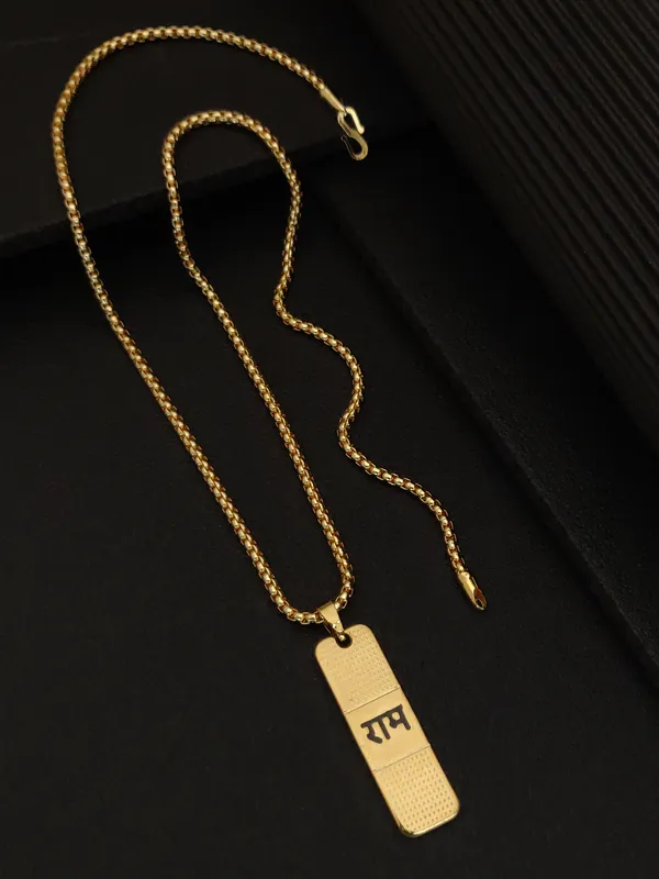 Gold_Plated__Ram_Pendant_&_Chain_For_Male_|__24K
