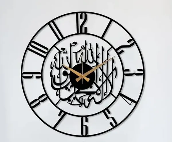 Black_Heavy_Metal_Matte_Finish_Metal_Islamic_Wall_Clock