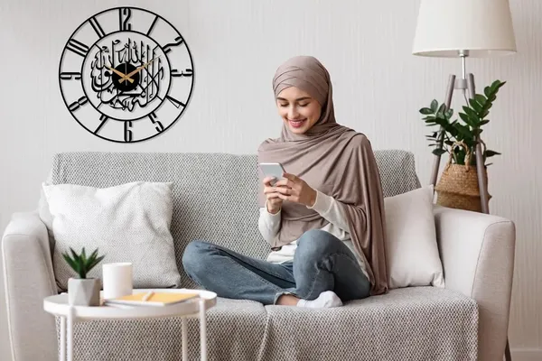Black_Heavy_Metal_Matte_Finish_Metal_Islamic_Wall_Clock