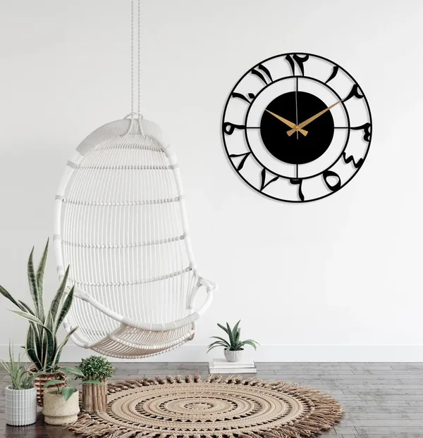 Arabic_Number_Islamic_Wall_Clock_|_Black_Heavy_Metal_Matte_Finish_Wall_Clock