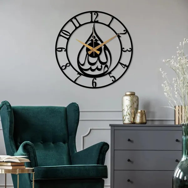 Mash_Allah_Islamic_Wall_Clock_|_Black_Heavy_Metal_Matte_Finish_Wall_Clock