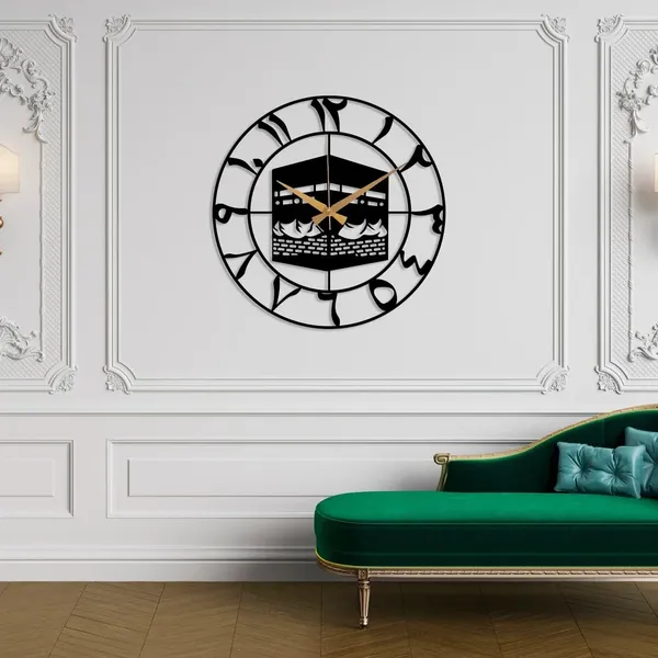 Black_Kaaba_Design_Islamic_Wall_Clock_|_Black_Heavy_Metal_Matte_Finish_Wall_Clock