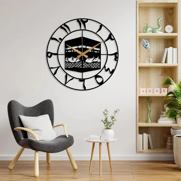 Black_Kaaba_Design_Islamic_Wall_Clock_|_Black_Heavy_Metal_Matte_Finish_Wall_Clock