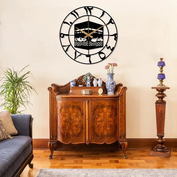 Black_Kaaba_Design_Islamic_Wall_Clock_|_Black_Heavy_Metal_Matte_Finish_Wall_Clock