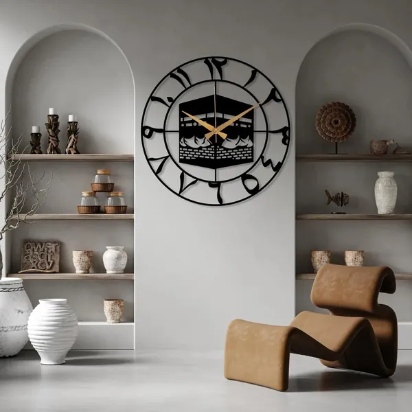 Black_Kaaba_Design_Islamic_Wall_Clock_|_Black_Heavy_Metal_Matte_Finish_Wall_Clock