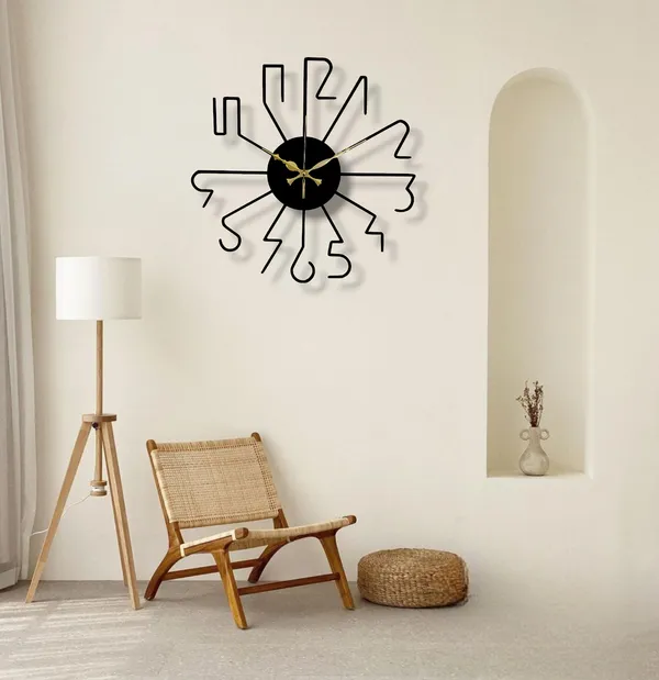 Black_Matte_Finish_Designer_Heavy_Metal_Wall_Clock