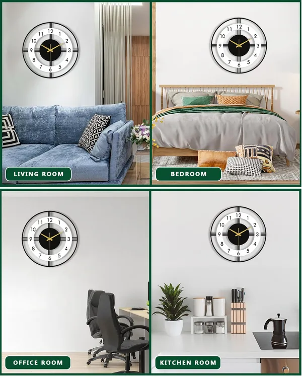 Black_And_White_Designer_Metal_Wall_Clock_For_Home/Office_&_Living_Room