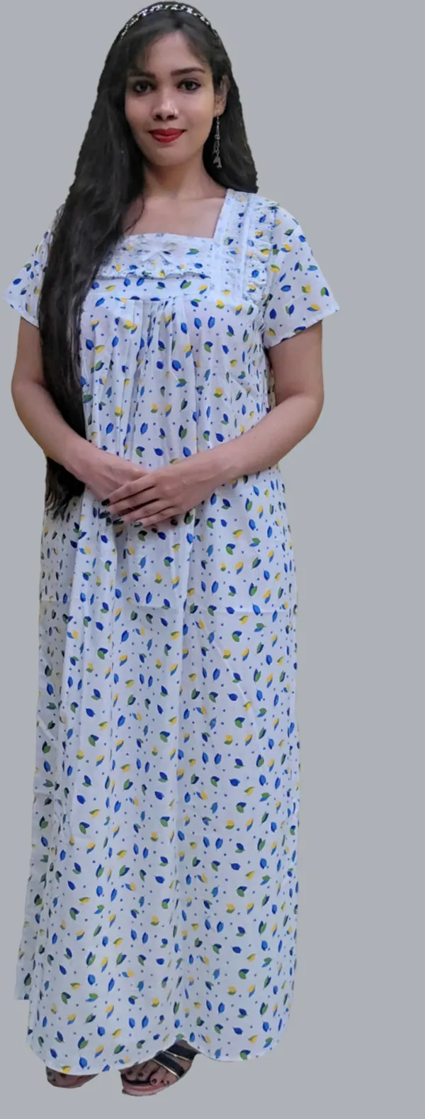 Cotton_Printed_Square_Neck_Night_Wear_For_Women