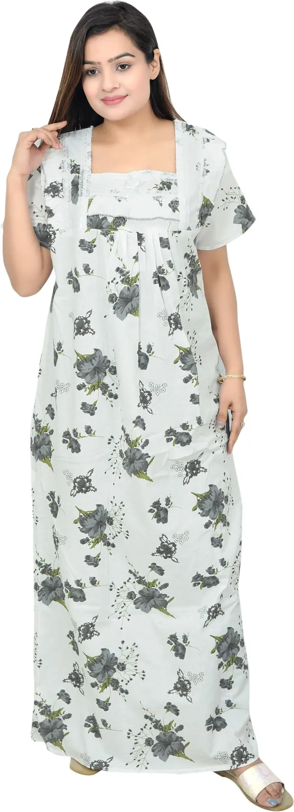 Cotton_Lace_Square_Neck_Night_Wear_For_Women