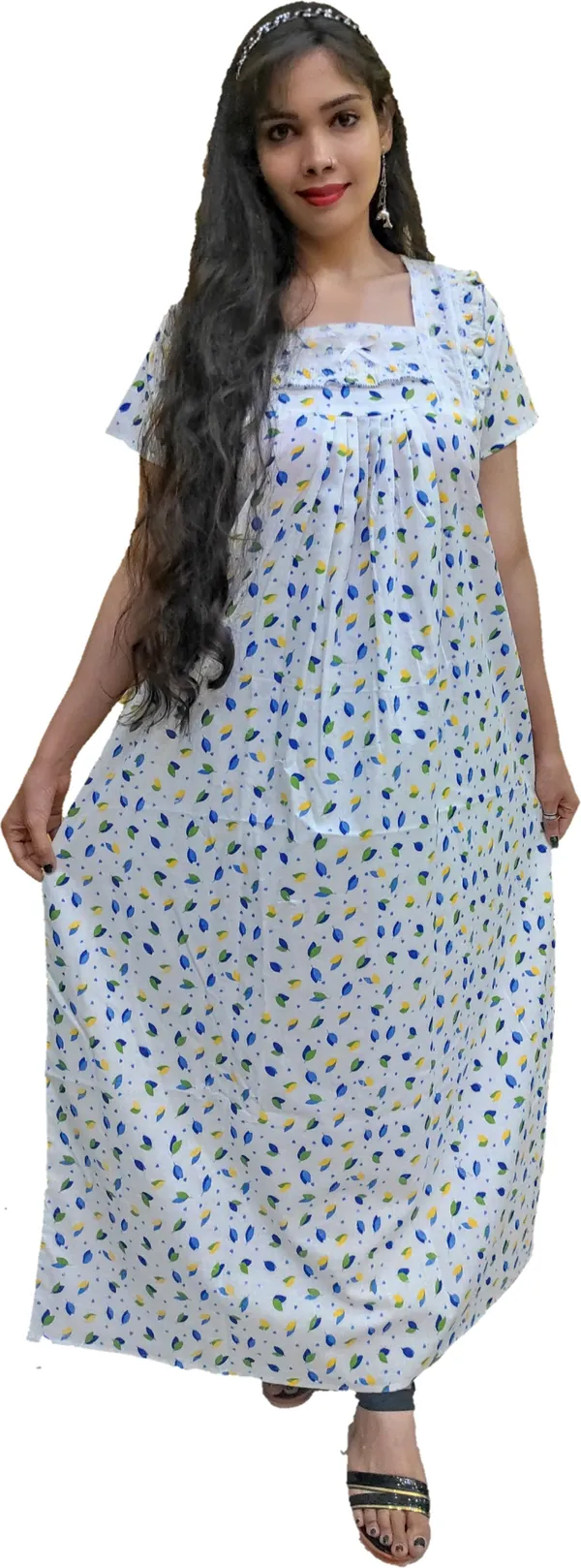 Cotton_Printed_Square_Neck_Night_Wear_For_Women