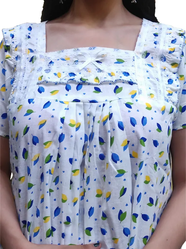Cotton_Printed_Square_Neck_Night_Wear_For_Women