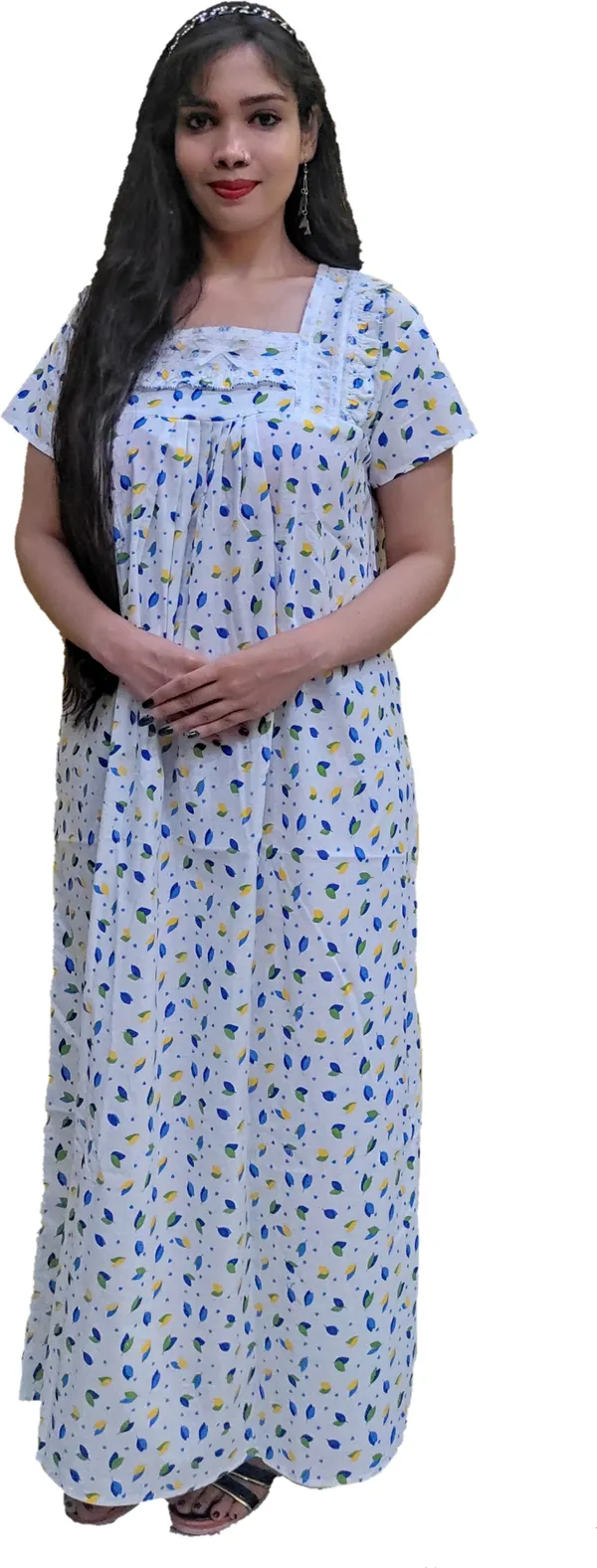 Cotton_Printed_Square_Neck_Night_Wear_For_Women