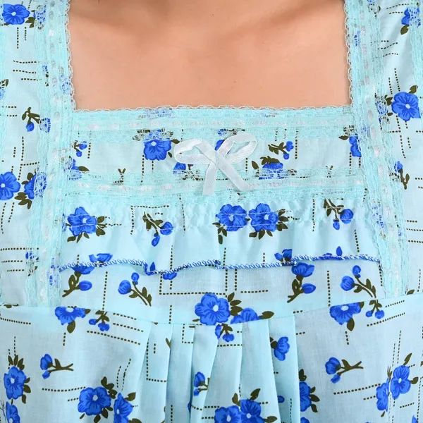 Cotton_Floral_Square_Neck_Night_Wear_For_Women