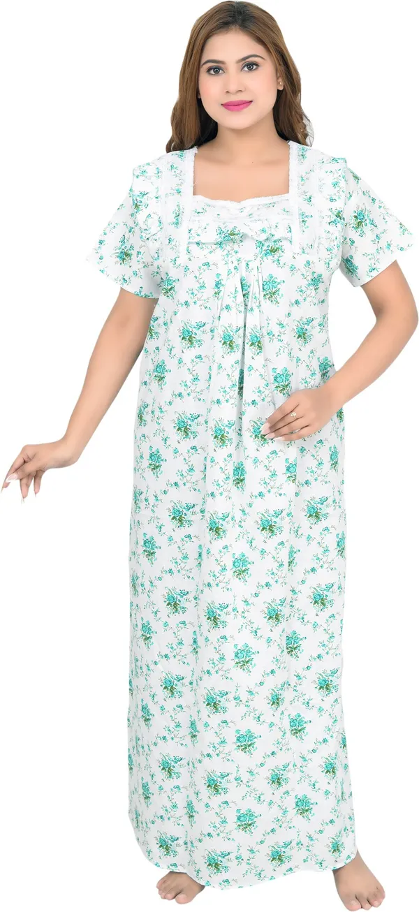 Cotton_Lace_Square_Neck_Night_Wear_For_Women