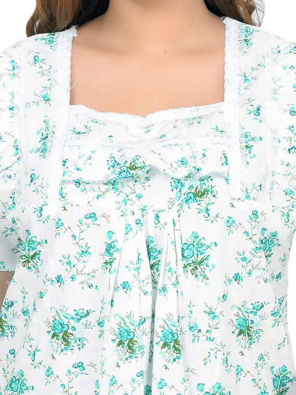 Pack_Of_2_-_Cotton_Printed::Floral_Square_Neck_Night_Wear_For_Women