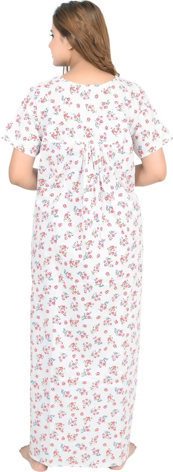 Pack_Of_2_-_Cotton_Printed::Floral_Square_Neck_Night_Wear_For_Women