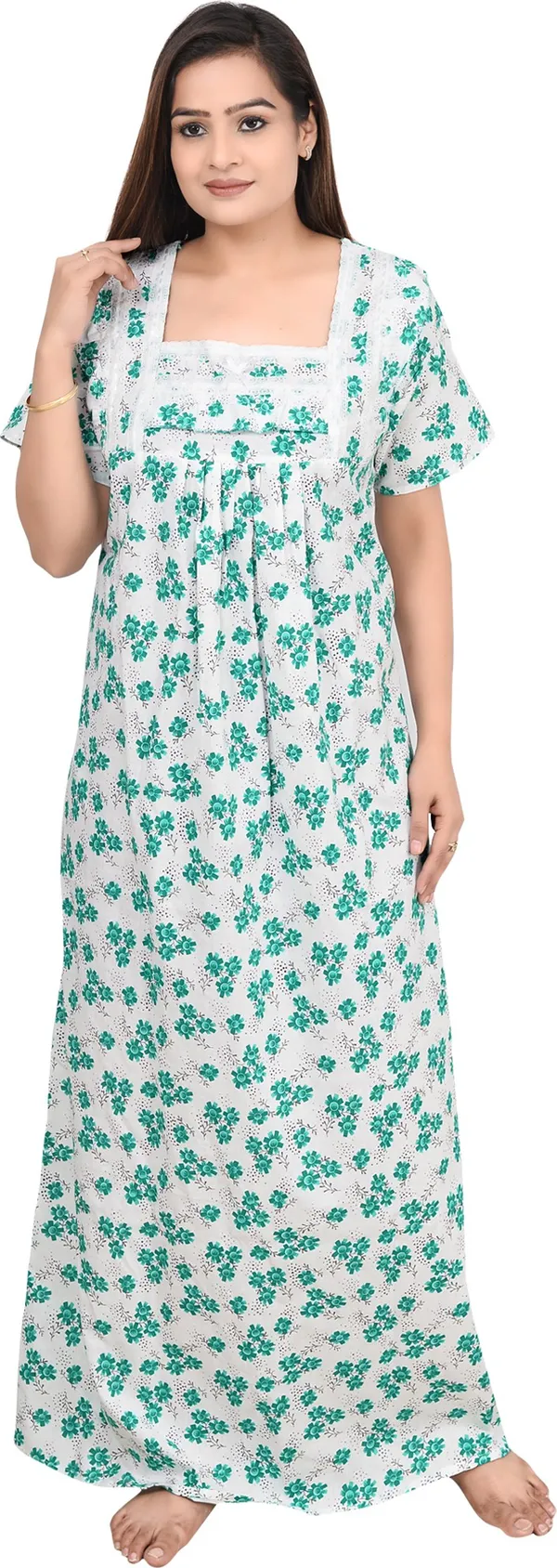 Cotton_Lace_Square_Neck_Night_Wear_For_Women
