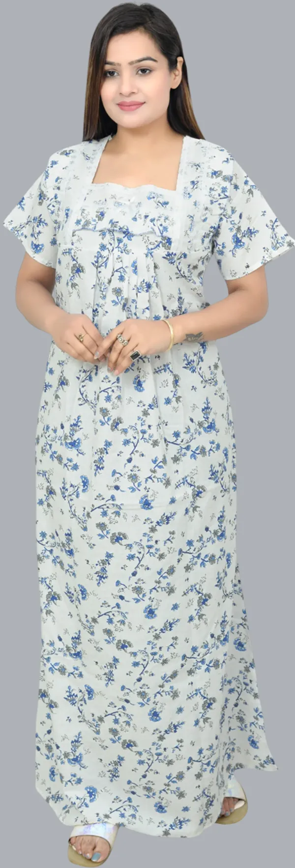 Cotton_Lace_Square_Neck_Night_Wear_For_Women