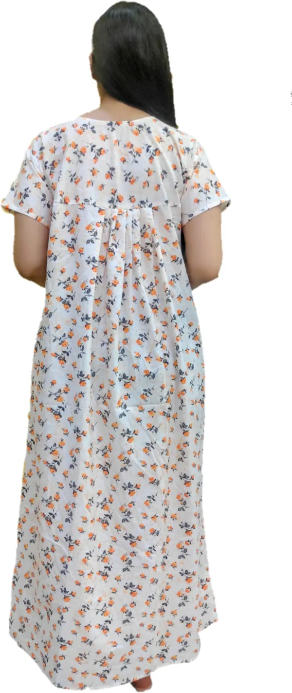 Cotton_Floral_Square_Neck_Night_Wear_For_Women
