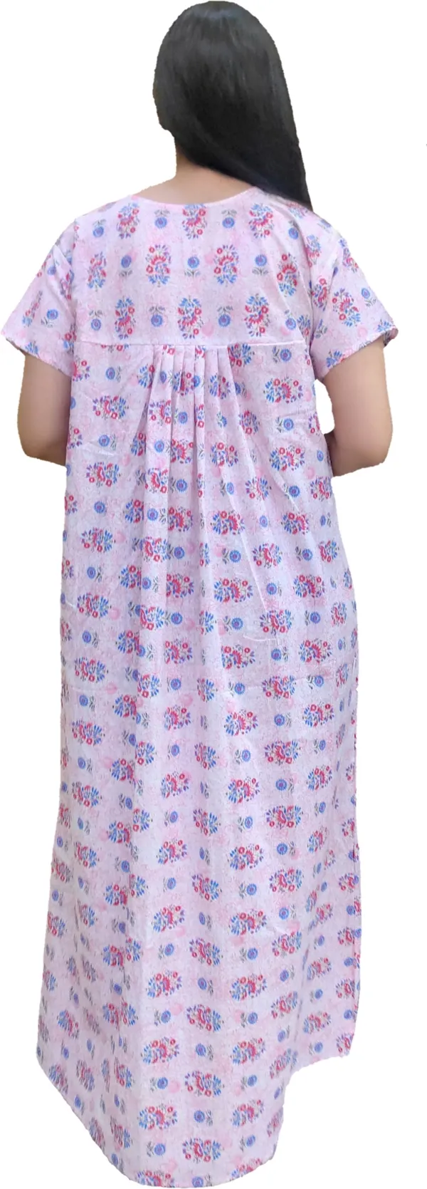Cotton_Floral_Square_Neck_Night_Wear_For_Women