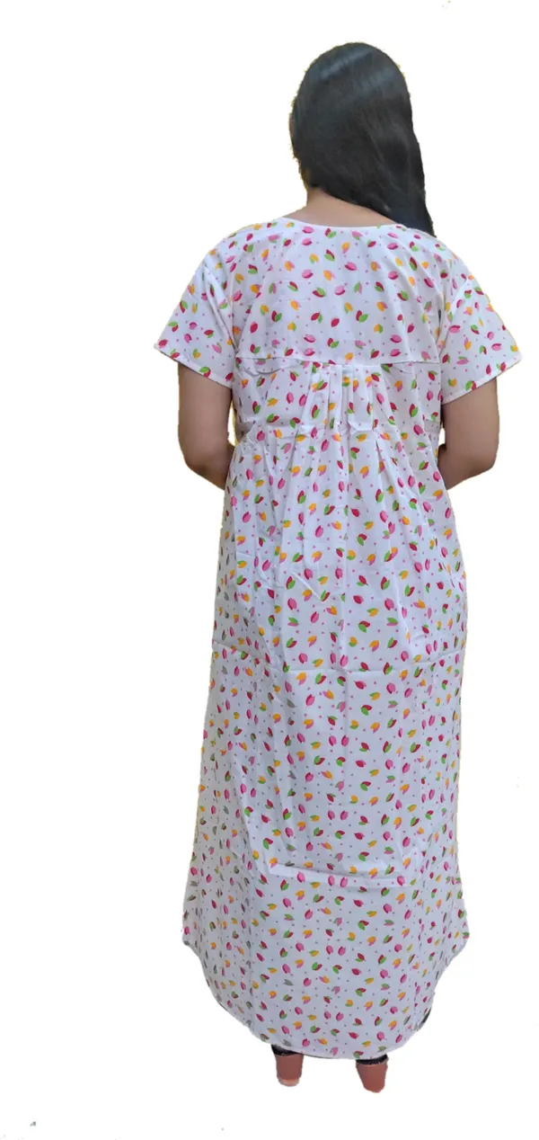 Pink_&_White_Cotton_Printed_Square_Neck_Night_Wear_For_Women