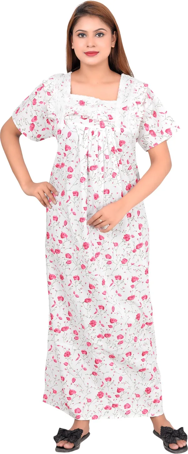 Cotton_Lace_Square_Neck_Night_Wear_For_Women