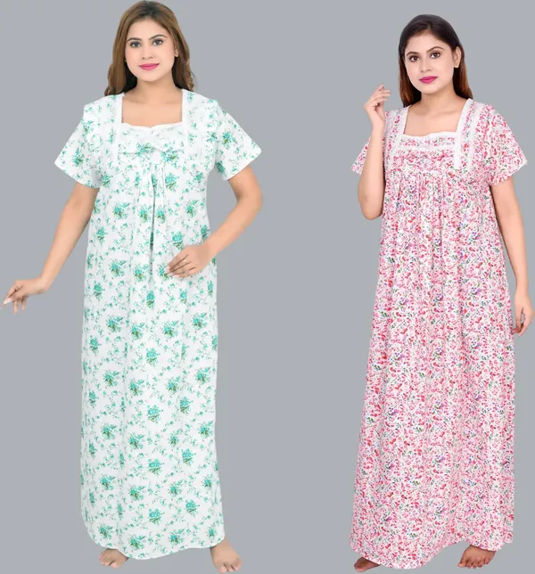 Pack_Of_2_-_Cotton_Floral_Square_Neck_Night_Wear_Set_For_Women