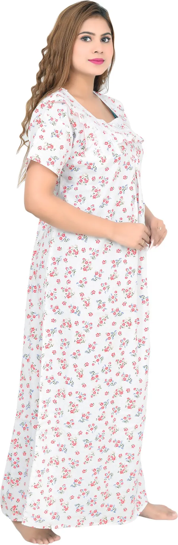 Cotton_Printed_Square_Neck_Night_Wear_For_Women