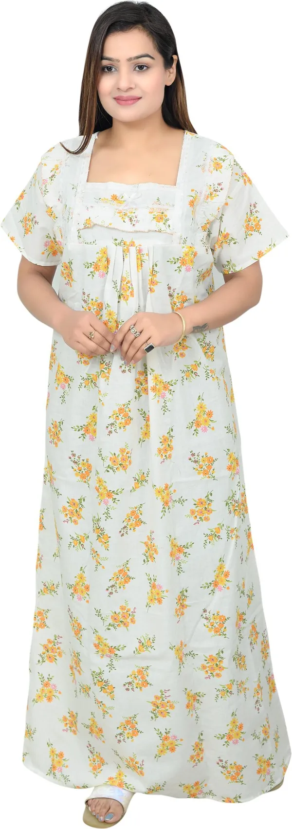 Cotton_Lace_Square_Neck_Night_Wear_For_Women