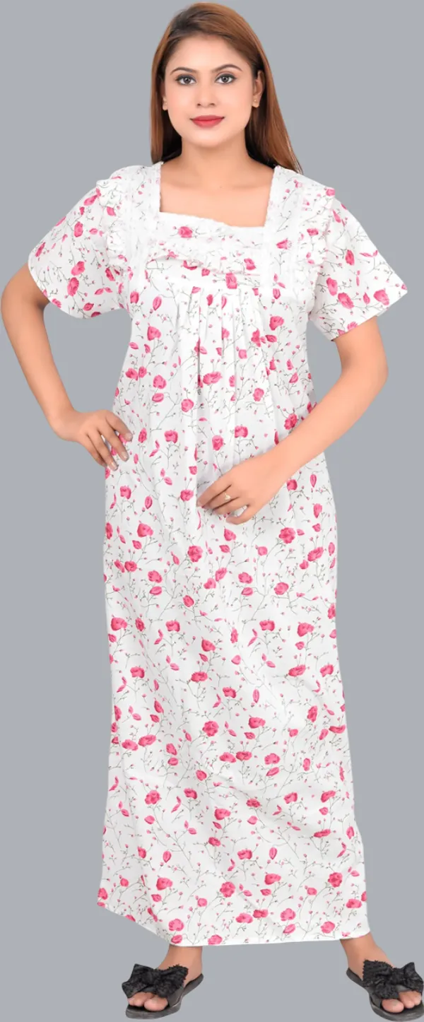 Cotton_Lace_Square_Neck_Night_Wear_For_Women