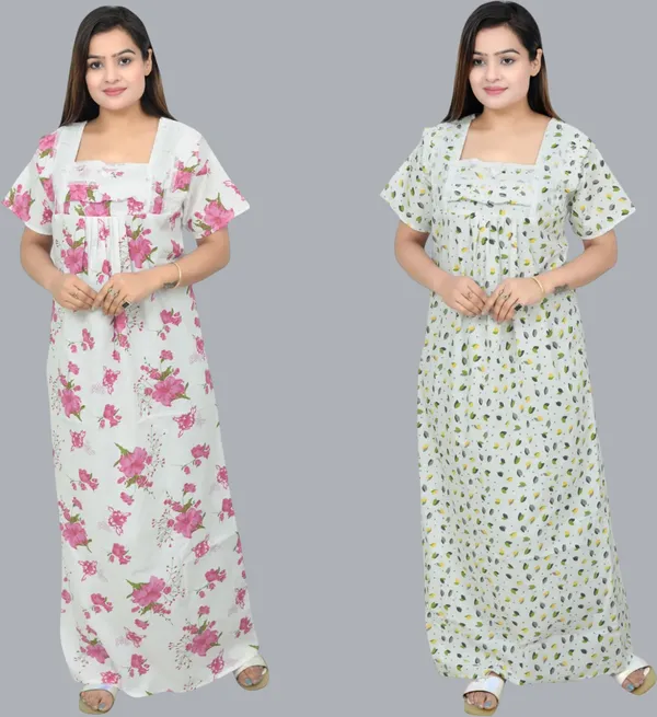 Pack_Of_2_-_Cotton_Floral_Square_Neck_Night_Wear_For_Women