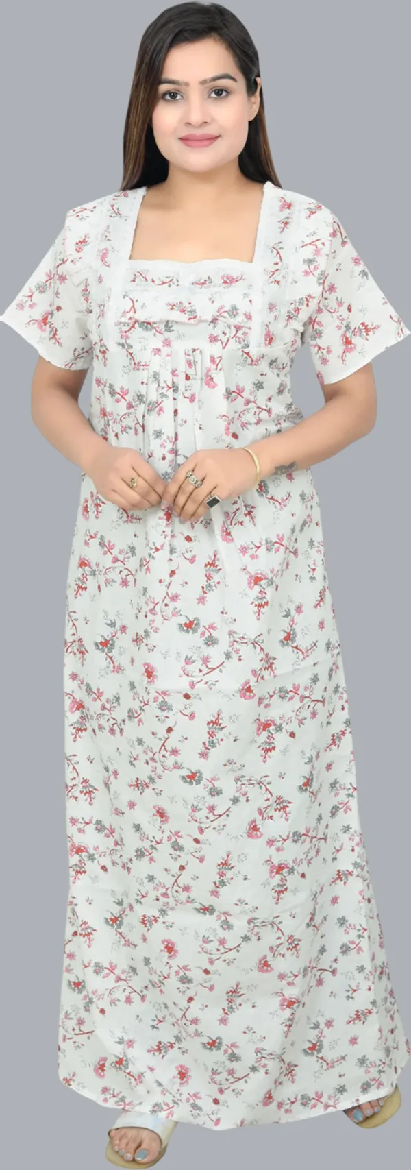 Cotton_Printed_Square_Neck_Night_Wear_For_Women