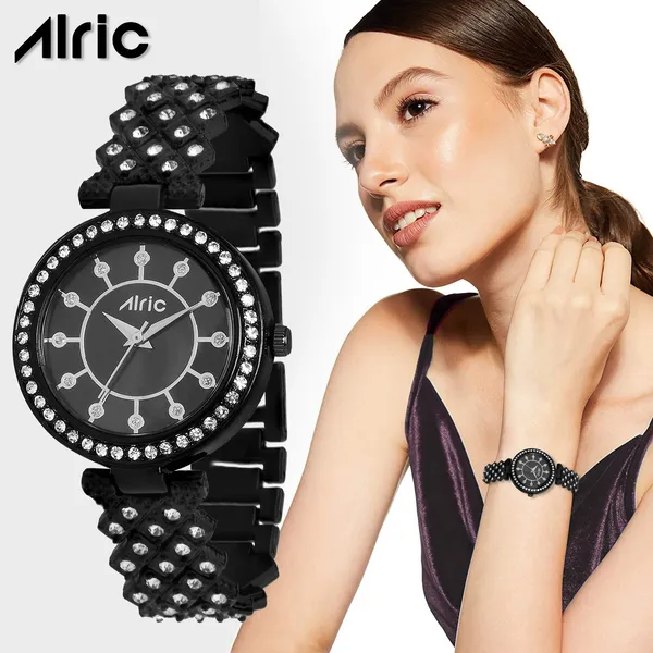Black_Round_Quartz_Analog_Wrist_Watch_For_Girls_(30_Mm_Dial)