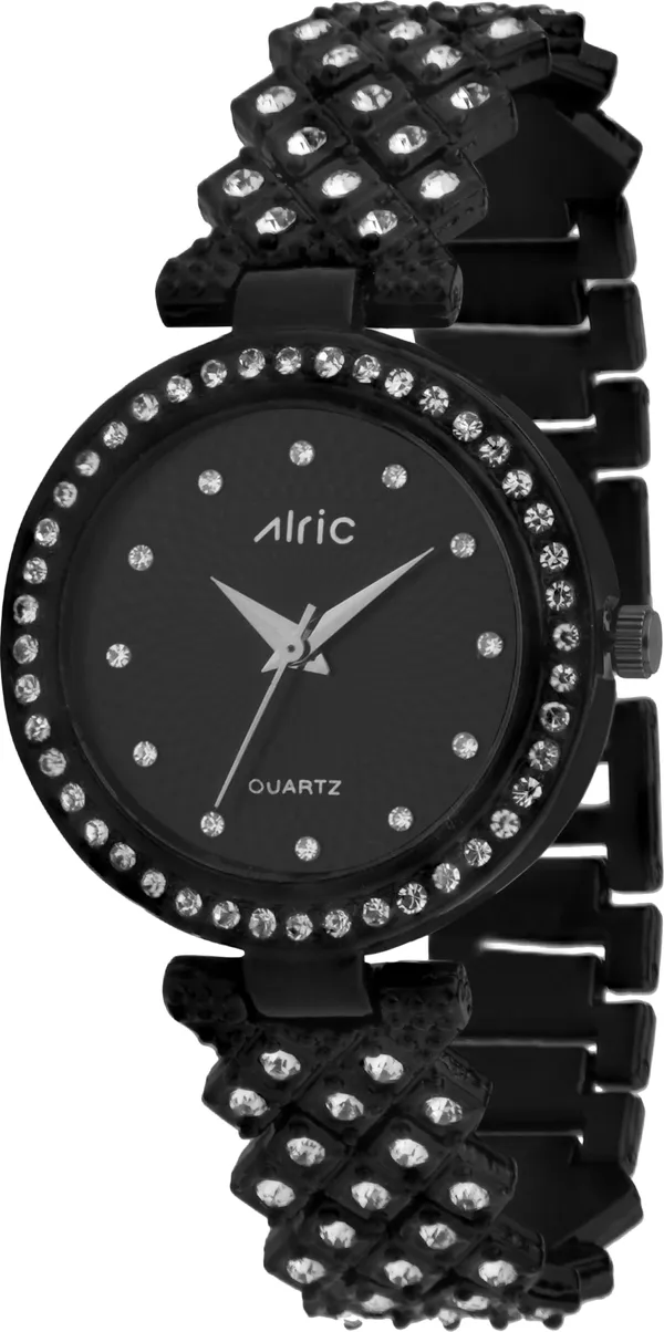 Black_Round_Quartz_Analog_Wrist_Watch_For_Girls_(30_Mm_Dial)