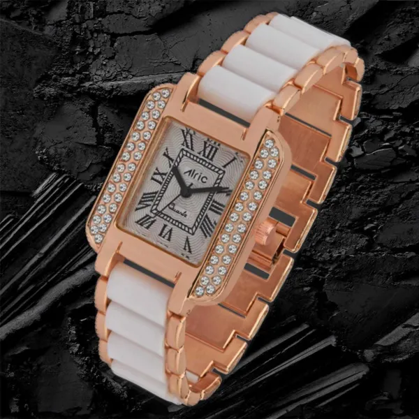 White_&_Gold_Square_Quartz_Analog_Wrist_Watch_For_Girls_(30_Mm_Dial)