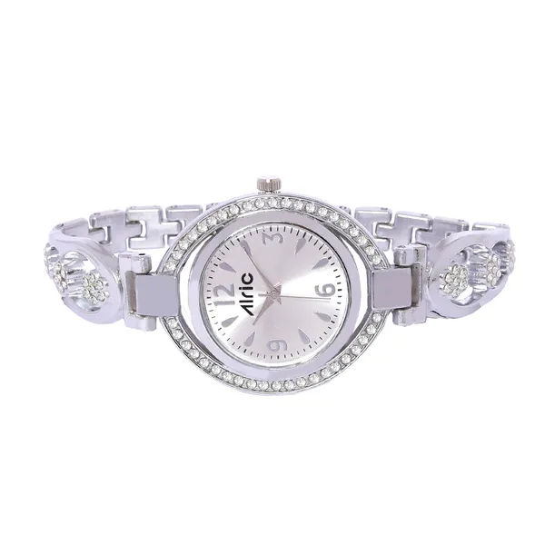 Aura__Silver_Round_Quartz_Analog_Wrist_Watch_For_Girls_(30_Mm_Dial)