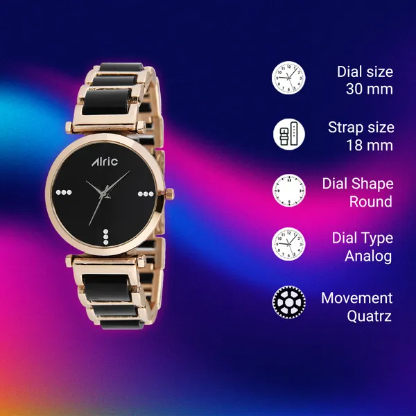 Black_Round_Quartz_Analog_Wrist_Watch_For_Girls_(30_Mm_Dial)