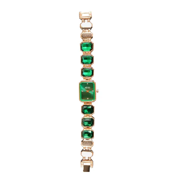 Alric_Octa_Big_Diamond_Stone_Studded_Green_&_Rose_Gold_Square_Quartz_Analog_Wrist_Watch_For_Girls_(14.28_Mm_Dial)