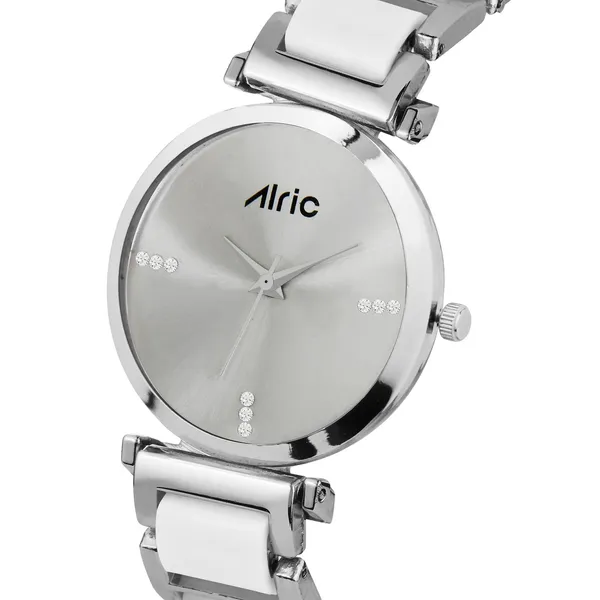 White_&_Silver_Round_Quartz_Analog_Wrist_Watch_For_Women_(13.6_Mm_Dial)