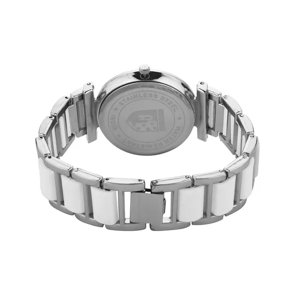 White_&_Silver_Round_Quartz_Analog_Wrist_Watch_For_Women_(13.6_Mm_Dial)