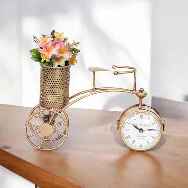 Multicolour_Vintage_Bicycle_Table_Clock_With_Pen_Stand