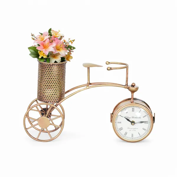 Multicolour_Vintage_Bicycle_Table_Clock_With_Pen_Stand