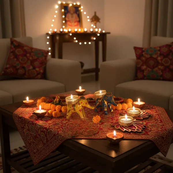 Set_of_2_Elephant_+_2_Lotus_Candle_Holder_|_Diya_Holder