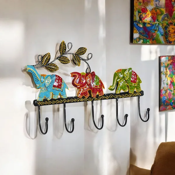 Multicolour_Multi_Elephant_Key_Hanger