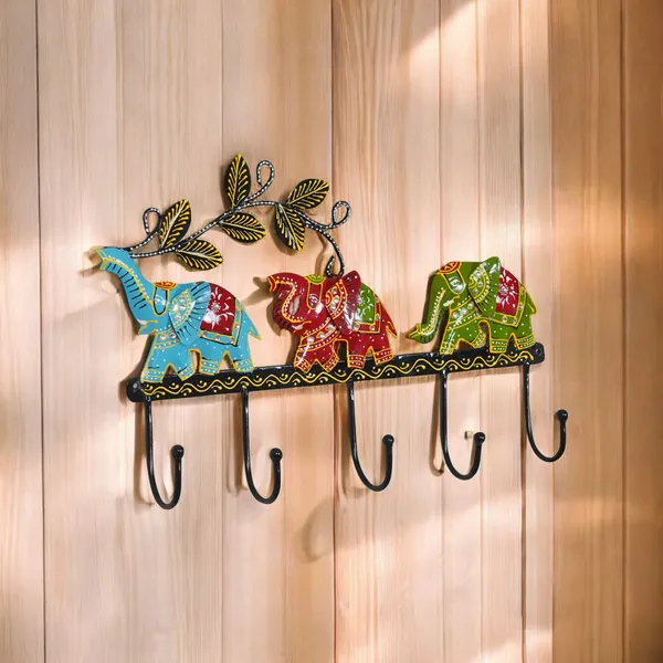 Multicolour_Multi_Elephant_Key_Hanger