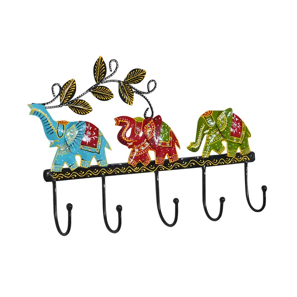 Multicolour_Multi_Elephant_Key_Hanger